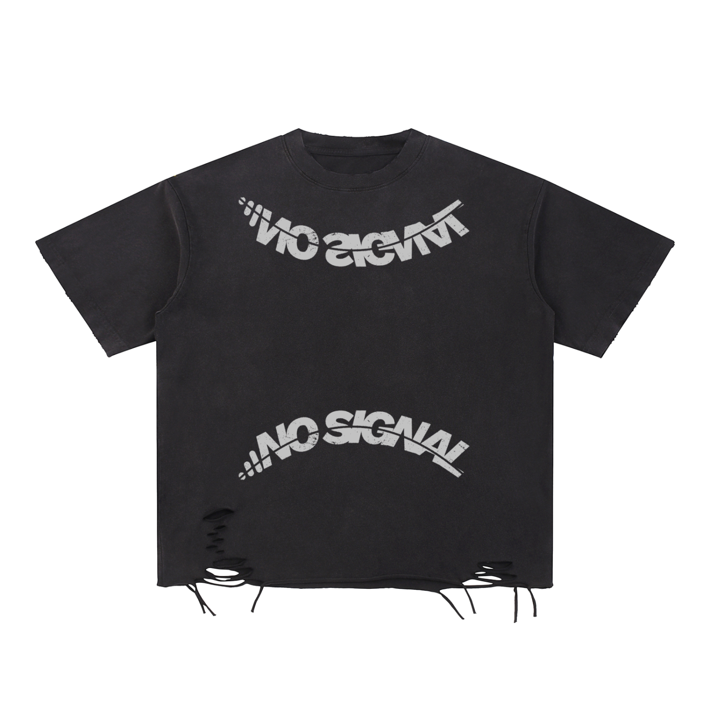 NO SIGNAL RAW HEM T-SHIRT
