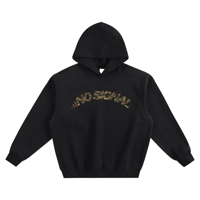 NO SIGNAL BOXY CAMO LOGO HOODIE