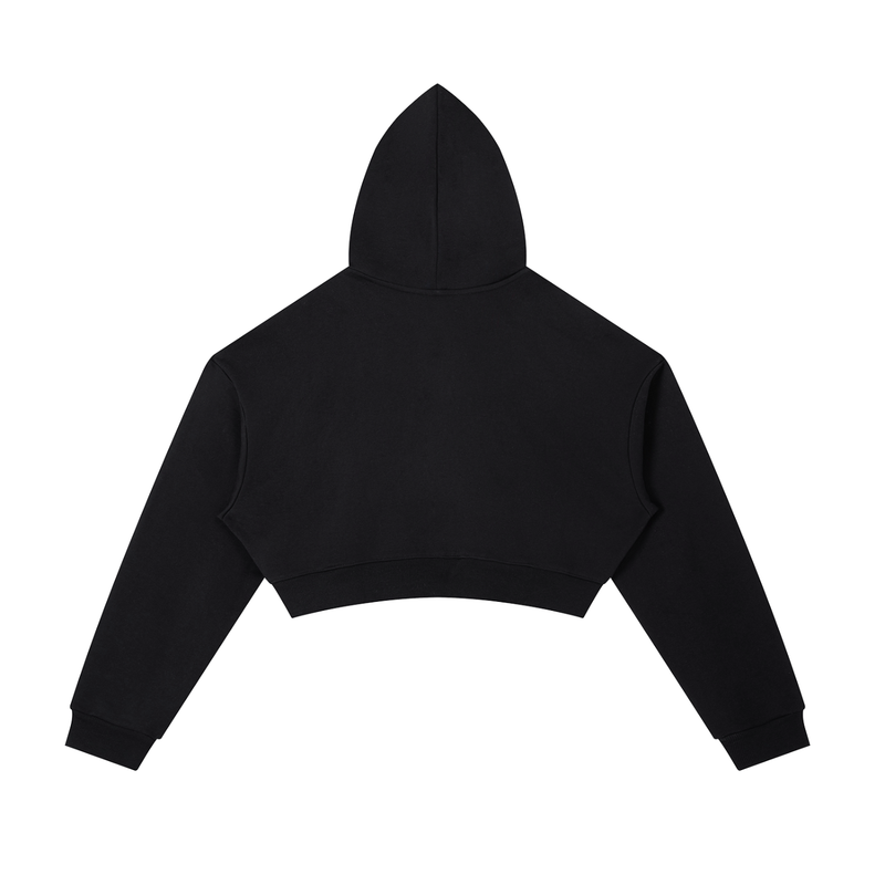 NO SIGNAL WOMENS CROPPED ZIP-UP HOODIE